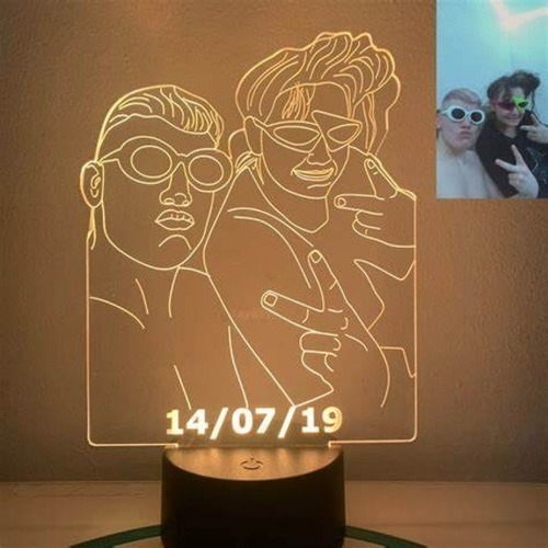 Lampara Led 3d Personalizada Con Tu Foto/diseño 23cm