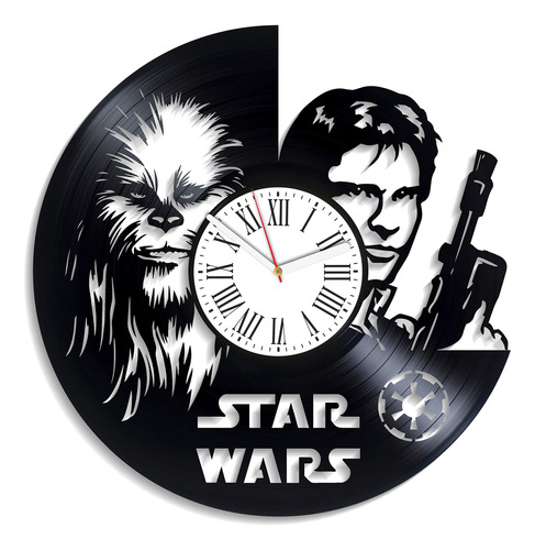 Reloj De Vinilo Star Wars Decorativo Edición Única Jedi