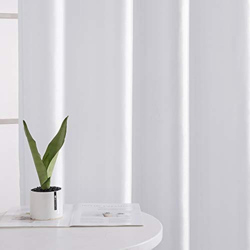 Lazzzy White Faux Silk Cortinas Para Dormitorio Dupioni Cort