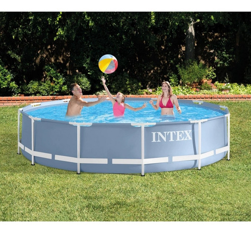 Imagen 3 de 8 de Piscina Exterior Grande 366x76 Intex Frame Premium C/ Bomba