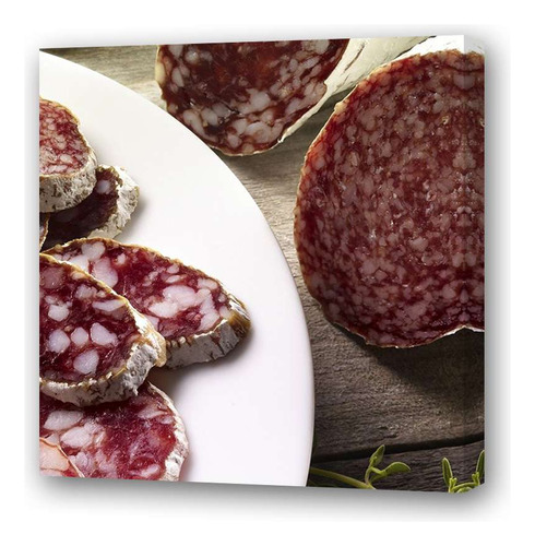 Cuadro 20x20cm Salame Chacinado Fiambre Comida Chorizo P3