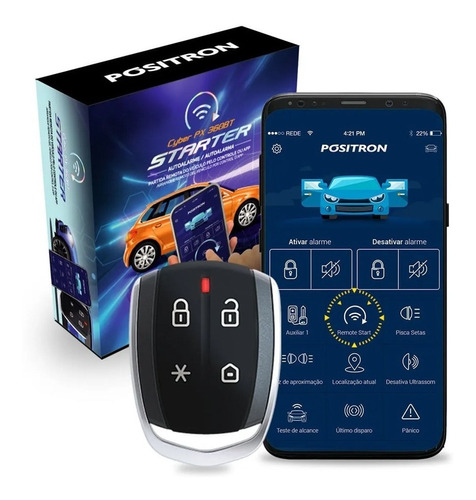 Alarme Carro Automotivo Positron Starter Px360bt Universal 
