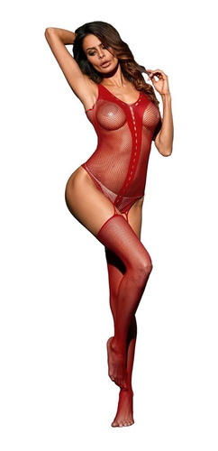 Sexy Body Baby Doll Rojo De Red Ligueros Table Dance 79971
