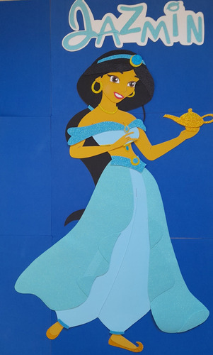 Personajes Goma Eva Princesas Decoracion Jazmin Aladdin 1mt