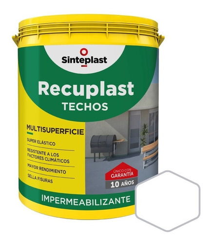 Recuplast Techos Impermeabilizante | Membrana Liquida | 4lt