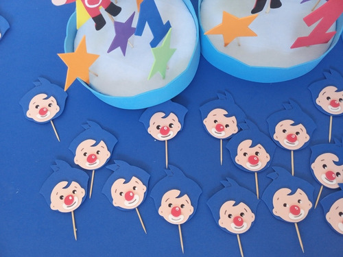 Imagen 5 de 8 de Topper Para Torta Cupcakes Payaso Plim Plim Pinchos Goma Eva