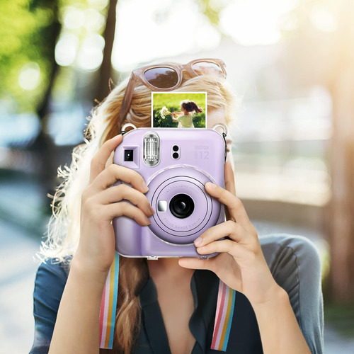 Funda Fintie Para Cámara Fujifilm Instax Mini 12 Lila Claro