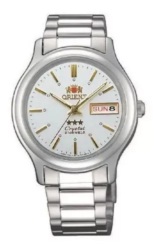 Reloj Orient Automatico Con Index Dorado Fab05006w