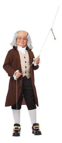 Disfraz De Benjamin Franklin Para Niño, Extragrande (12-14)