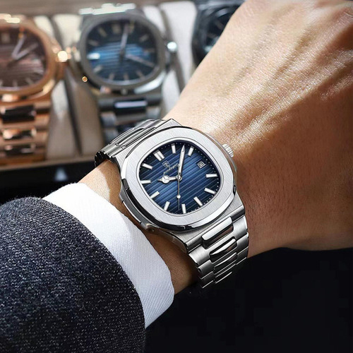 Reloj Poedagar Square Luminous Para Hombres De Negocios