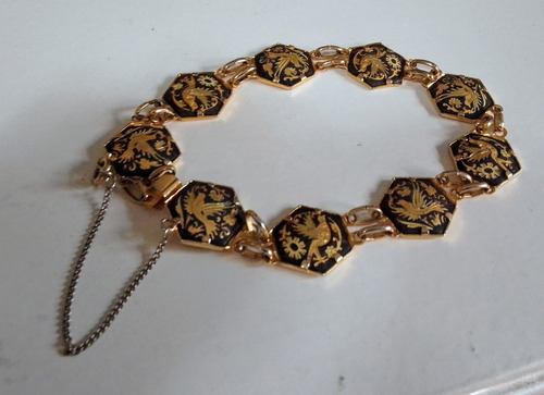 Pulsera Toledo Pájaros Enchapado En Oro