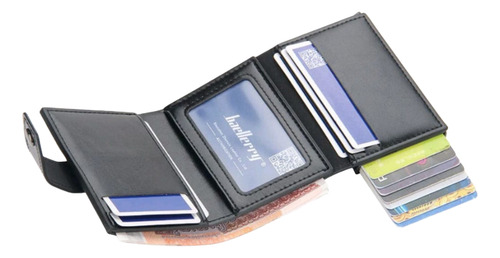 Carteira Masculina Com Bloqueador Rfid Preta Baellerry Preto Liso