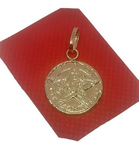 Dije Medalla Tetragramaton Pentagrama Amuleto Oro Lami 00553