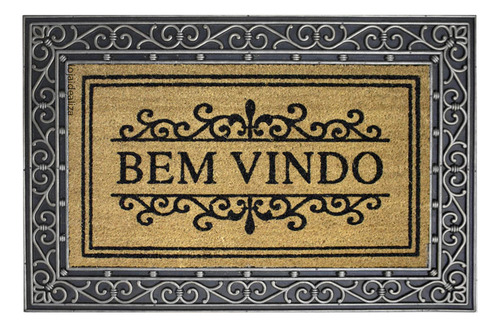 1 Tapete Porta Capacho Fibra Coco Antiderrapante 60x90 Imppr