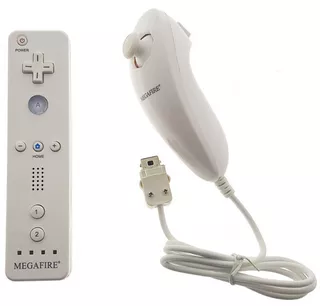 Control Y Nunchuk Joystick Remoto Genérico Para Wii Wii U Color Negro