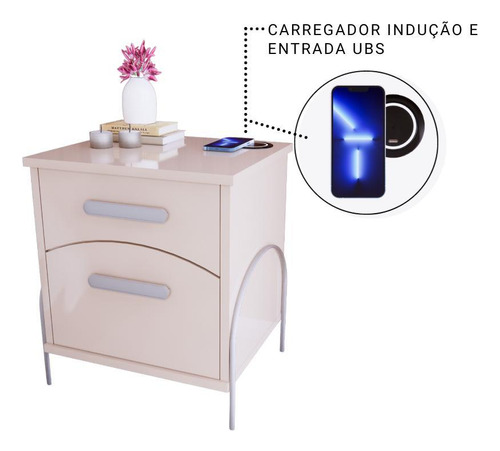 Mesa De Cabeceira Inteligente Meta - Off White