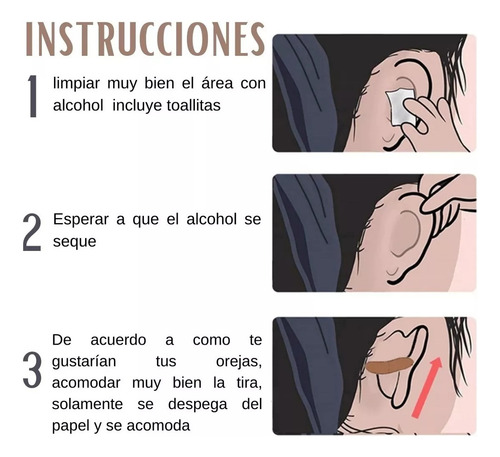 Pegatinas Parches Orejas Stiker Rostro Silicona Invisibles