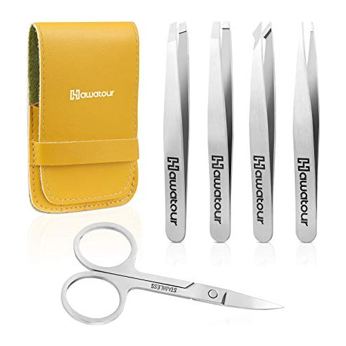 Tweezers Set, 4pcs Cejas Tweezers Y Un Par De Tijeras Wrl5n