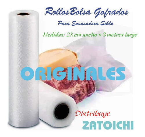 Pack Repuesto 2 Rollos De Bolsas Envasadora Al Vacío Sikla