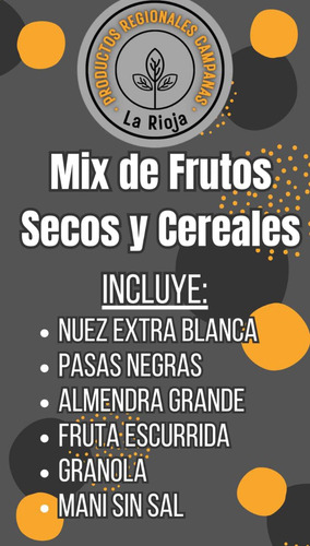 Mix De Frutos Secos Y Cereal: Natural Y Energético X 1 Kg