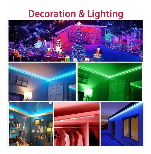 Luz Led Tira 20m Rgb Decoração Colorida Controle Remoto