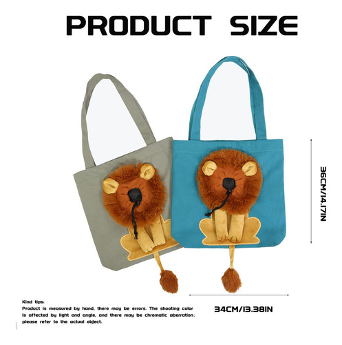 Bolsa De Ombro De Lona Em Formato De Leão Para Cães Pequenos