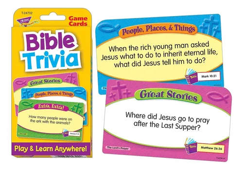 Flash Cards Trend Enterprises Bible Trivia 56 Tarjetas De 6