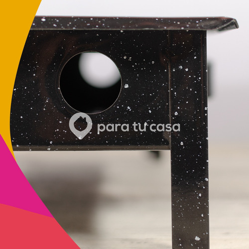 Imagen 4 de 10 de Brasero De Mesa Enlozado Portátil Jovifel + Pinza Parrillera