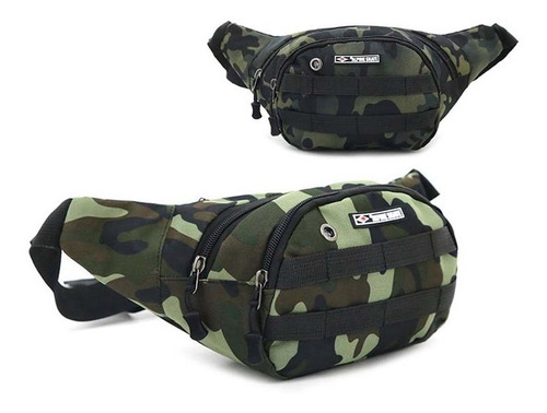 Riñonera Tactica Militar Reforzada Camuflado Olivos