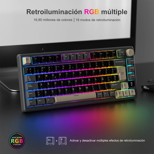 Teclado Mecánico Inalámbrico En Español Rkm75 Phantom