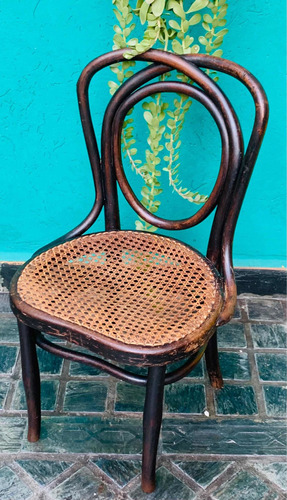 Antigua Silla Thonet Corazón Petit Esterilla Vegetal