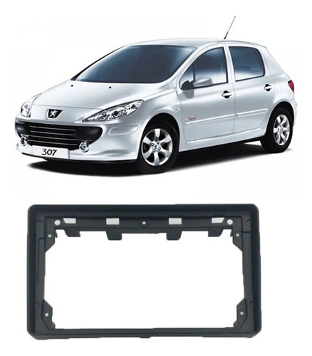 Moldura 2 Din 9 Peugeot 307 01/08 Prata