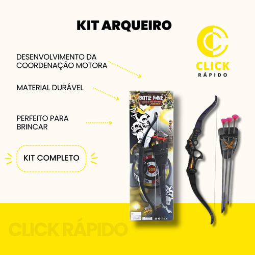 Arco E Flecha Arqueiro C/ Ventosas Para Pequenos Campeões