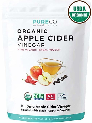 Usda Organic Vinagre De Manzana (en Polvo) Con Negro Pimient