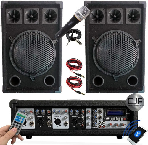 2 Bafle 10 Consola Soundxtreme 4100 Blueto Mic Karaoke A Cjf