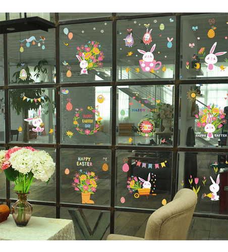 9 Pegatinas De Pared De Pascua Con Pantalla Electrostática