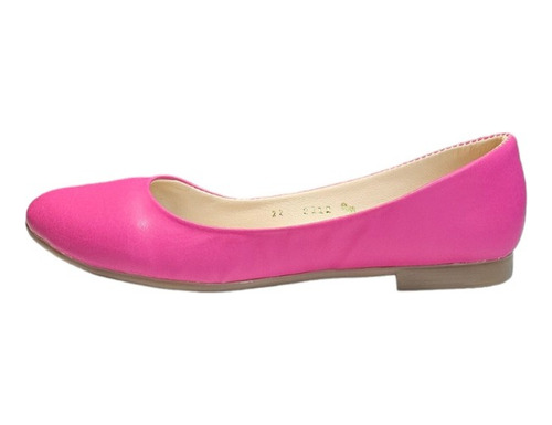 Flats Fuscia Rosa Magenta Dama Zapato Piso Textil Tipo Piel