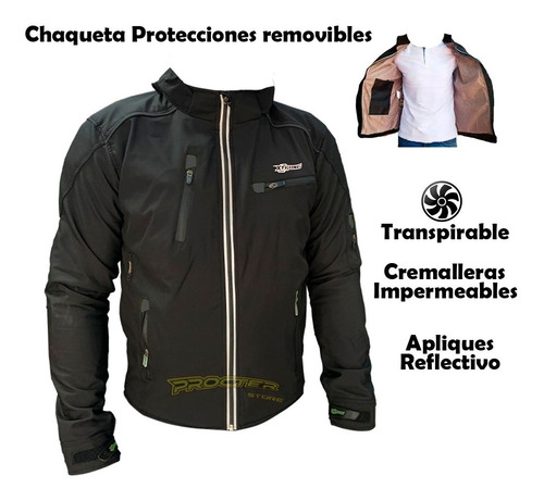 Chaqueta Moto Protecciones Removibles Certificada Deportiva