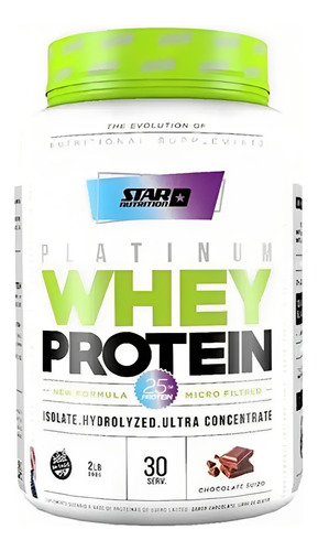 Star Nutrition Platinum Whey Protein  X 2lbs Chocolate Suizo