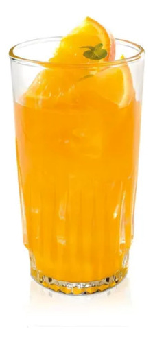 Set 6 Vasos De Vidrio Altos Prisma Color Transparente 300ml