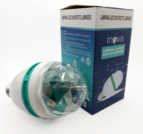 Imagen 5 de 5 de Lampara Foco Luces Led Giratoria Rgb Fiesta 220v
