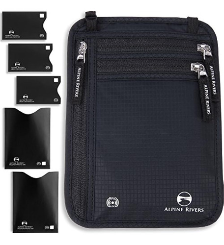 Cartera De Cuello Travel Travel Y Passport Holder Rfid De Bl