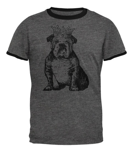 Camiseta Ringer Para British Bulldog Crown Dark Heath