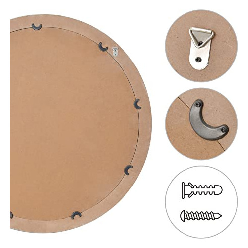 Espejo Circular De Madera, Espejo De Pared Rústico De ...