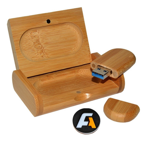 Memoria Usb Madera 8gb Rounded Caja Para Grabado Laser Cnc 