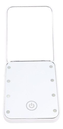 Espejo De Maquillaje Compacto Blanco Blanco, Led, Viaje, 2 C