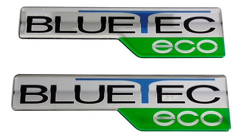 Adesivo Par Emblema Mercedes Bluetec Eco Cromado Resinado