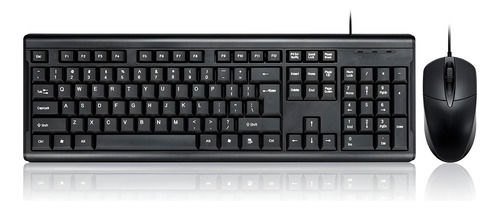 Kit Conjunto Teclado E Mouse Com Fio Usb Wired