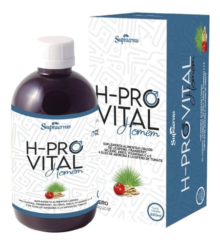 H-pro Vital liquido Homem proteção da próstata 240ml Supraervas Morango silvestre