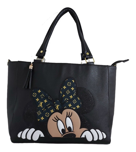 Imagen 1 de 8 de Bolsa De Mano De Disney De Minnie Mouse En Color Negro